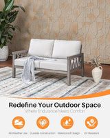 Outdoor Aluminum Loveseat Sofa, 2-Seat Patio Sofa with Thick Cushions, Outdoor Club Sofa Couch - Photo 5