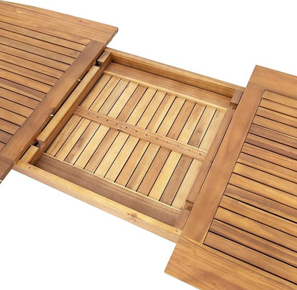 Christopher Knight Home Stamford Outdoor Acacia Wood Expandable Dining Table, Teak