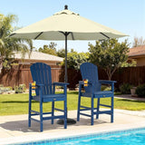 VINGLI Tall Adirondack Chairs Set of 2, All-Weather Plastic Adirondack Chair with Cup Holders - Photo 2