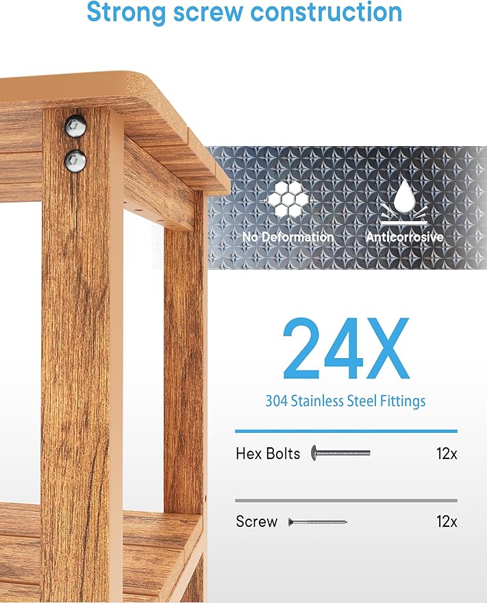 MXIMU Outdoor Side Table for Patio: 16" HIPS Weatherproof Adirondack Table - Small End Tables with Storage for Outside - Photo 5