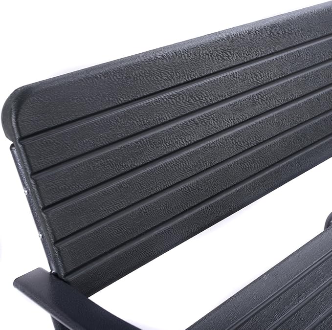 HAPPYGRILL Outdoor Swing Glider Bench, Patio Loveseat Chair with Steel Frame, Rocking Bench for Porch Deck Poolside Garden