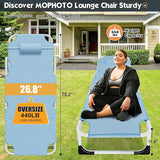 MOPHOTO Tanning Chair, Outdoor Sunbathing Lounge Chair 5-Position, Folding Chaise Lounger - Photo 5