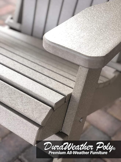 DuraWeather Poly® Classic King Size Folding Adirondack Chair (Birchwood Taupe)