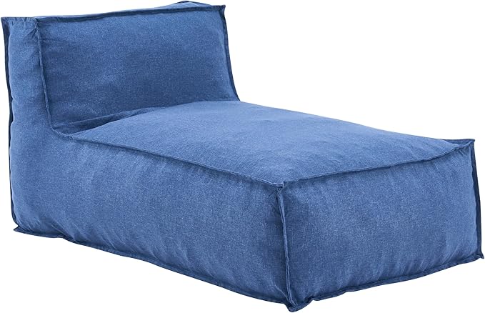 Christopher Knight Home Natty Bean Bag Chair, Fabric Bean Bag Chairs for Adults and Kids, Comfy Reading Chair, Lounge Sofa with Armrest, Indoor/Outdoor Spaces Memory Foam Bean Bag Chair, Navy Blue