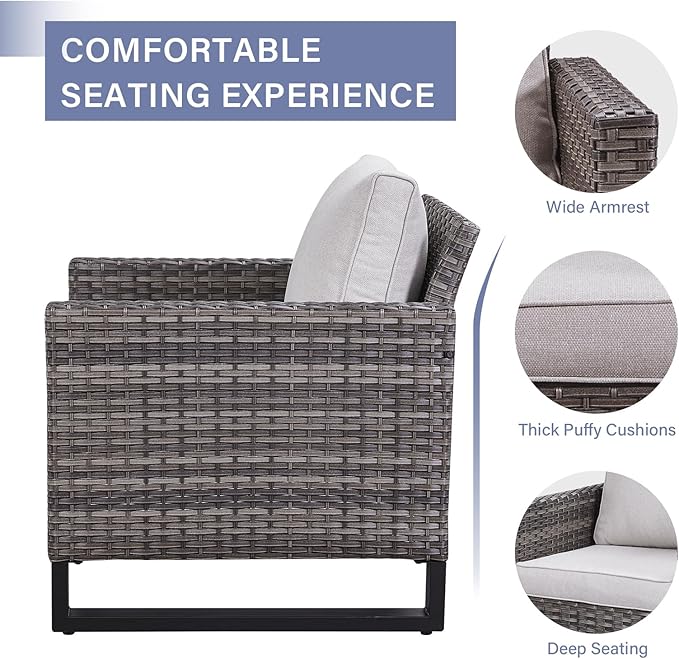 Rilyson Wicker Outdoor Patio Chairs Set - 3 Piece Rattan Patio Furniture Bistro Chairs Set with Waterproof Wicker - Photo 3