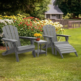 IVY&LANE Outdoor Adirondack Ottoman | Folding | HDPE | Grey | All Weather - Photo 2