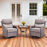 Luxury Outdoor Swivel Rocker Patio Chairs Set of 3 - Photo 1