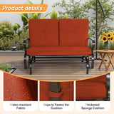 Incbruce Outdoor Glider Rocking Chair Patio Glider Bench for 2 Person - Photo 4