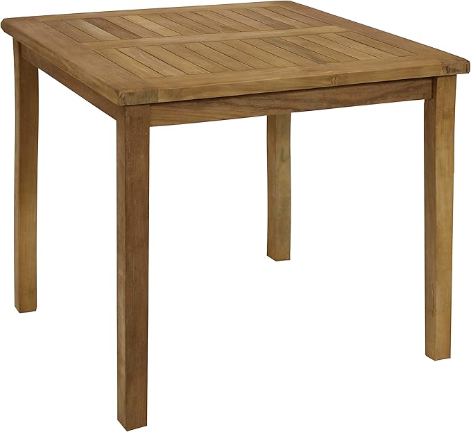 Sunnydaze 4-Person Teak Wood Outdoor Table - Square 32-Inch Patio Dining Table for Outside, Deck - Photo 1