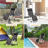 NAIZEA Padded Zero Gravity Chair, Folding Outdoor Lounge Chairs, Adjustable Reclining Camping Chairs with Cup Holder - Photo 4