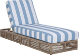 SAFAVIEH Outdoor Patio Furniture Collection - Gillian Heather Tan Rope Daybed, Baby Blue Stripe Cushion - Photo 4