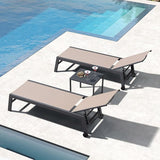 PURPLE LEAF Patio Chaise Lounge Set for 2 Outdoor Chaise Lounge Chair with Aluminum Frame and Easy-to-Move Wheels Pool - Photo 9