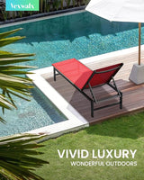 Outdoor Lounge Chair for Pool, Aluminum Chaise Lounge Chairs with 5-Position Recliner, Patio Lounge Chair for Backyard - Photo 2