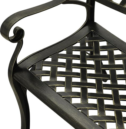 Clihome Patio Bench Garden Benches for Outdoors Cast Aluminium Park Bench Metal Porch Bench Front Porch Bench for Outdoor for Balcony, Porch, Backyard, Garden
