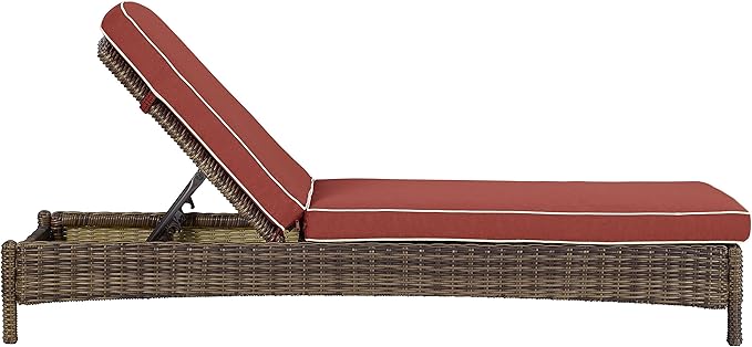 Crosley Furniture Bradenton Reclining Wicker Outdoor Chaise Lounge Chair for Patio, Deck, Backyard, Poolside - Photo 6