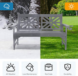 Oversized Outdoor Bench Set of 2, 51.5” HDPE Aesthetic Garden Bench with Cup Holders - Photo 5