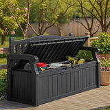 Homall 75 Gallon Outdoor Storage Benches Lockable Deck Box with Waterproof and UV Resistant - Photo 7