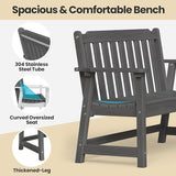 Ciokea 49" Heavy Duty Outdoor Bench, HDPE Weatherproof Porch Benches, Durable 2-Person Garden Benches with 660 Lbs - Photo 4