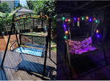Upgraded Metal Patio Porch Swing with A-Frame Stand Heavy Duty Metal Hanging Porch Swing Chair Patio Hanging Bench - Photo 3