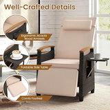 HAPPYGRILL Outdoor Rattan Wicker Chaise Lounge Recliner Chair with Adjustable Backrest & Footrest - Photo 9