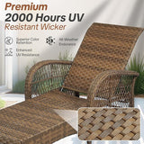 HOMEDIARY Outdoor Wicker Lounge Chair with Cushion, 6-Position Adjustable Patio Chaise Lounge - Photo 5