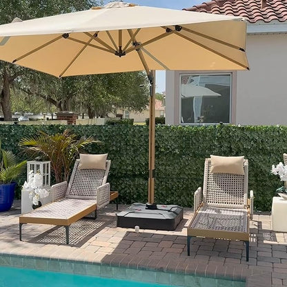 PURPLE LEAF 2 Pieces Outdoor Chaise Lounge Set Rattan Wicker Lounger with Arms Poolside Furniture Adjustable Recliners Patio Lounge Chairs for Beach Yard Garden Balcony,Teak