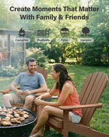 YEFU Adirondack Chairs Set of 6: Outdoor Chair HIPS Plastic Adirondack Chairs - Patio Chairs with Wood Texture - Lawn - Photo 7