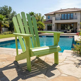 Shine Company Westport Wooden Adirondack Chair, Outdoor Patio Firepit Chairs, Back & Seat Pre-Assembled, Lime Green - Photo 2