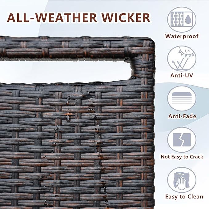 ATR ART TO REAL Outdoor Recliner, Outdoor Resin Wicker Patio Recliner Chair with 5.5'' Cushions - Photo 5