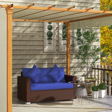 Outsunny Patio Wicker Loveseat with Cushions, 2-Seat Outdoor PE Rattan Couch Sofa with Throw Pillows, for Porch - Photo 2