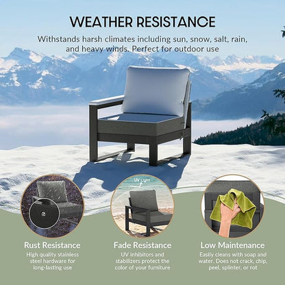 WestinTrends Montara 7-Piece Outdoor Modular L-Shaped Corner Patio Sectional Sofa Set, Gray