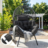 ONBRILL Egg Chair for Outdoor & Indoor, Patio Wicker Chair with Thick Cushion, Oversized Rattan Chairs for Balcony - Photo 9