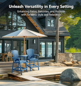 PASAMIC Tall Adirondack Chairs Set of 2, All-Weather HDPE Patio Chairs with Double Connecting Trays - Photo 6