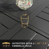 VICLLAX Round Patio Table with Adjustable Umbrella Hole for 8, All Weather Metal Outdoor Dining Table for Lawn Garden - Photo 4