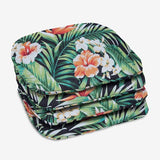 BrylaneHome Indoor/Outdoor Chair Pads (Set of 4) - 16" L x 15.6" W - Water, Stain & Fade Resistant - Cypress Midnight - Photo 1