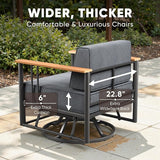 Patio Furniture Set of 7,with 6-inch Thick Cushion Outdoor Furniture Set,Patio Chair Set with Sofa,Wood Grain - Photo 3