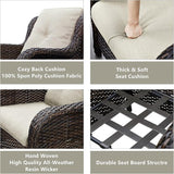 HUMMUH Outdoor Furniture 4 Pieces Patio Furniture Set Wicker Outdoor Sectional Sofa with 2 Patio Chairs - Photo 7