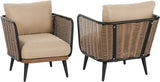 Christopher Knight Home Xayah Patio Wicker Accent Chair Set of 2, Outdoor Lounge Chair with Water-Resistant Cushion - Photo 5