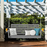 Plawdlik Porch Swings,2 Seat Patio Chair with Two Cup Holders,HDPE Waterproof Bench for Courtyard-Grey - Photo 3