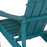 Flash Furniture Charlestown Poly Resin Adirondack Chair - Sea Foam - All Weather - Indoor/Outdoor - Set of 4 - Photo 10