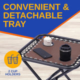 SereneLife Outdoor Zero Gravity Lounge Chair Set with Table – 2 Adjustable Recliners with Cup Holders, Headrest - Photo 4