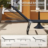 Outsunny Folding Chaise Lounge Pool Chairs, Outdoor Sun Tanning Chairs with 5-Level Reclining Back - Photo 4