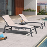 PURPLE LEAF Outdoor Chaise Lounge Set for 2 Oversized Pool Lounge Chairs with Easy-to-Move Wheels and Adjustable - Photo 9
