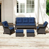 Patio Furniture Set 5 Pieces, Outdoor Wicker Furniture with Coffee Table and Side Table - Photo 1