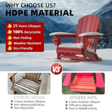 Folding Adirondack Chairs Set of 2, HDPE Fire Pit Chairs Weather Resistant - Photo 4