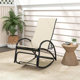 Giantex 2-in-1 Outdoor Rocking Chair, Convertible Lounge Chair with 4-Position Adjustable Backrest, Curved Armrests - Photo 2