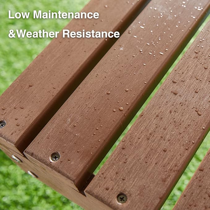 Psilvam Adirondack Ottoman, Adirondack Footstool for Adirondack Chair Weather Resistant Foot Rest for Outdoor Porch, Yard, Garden（Brown）