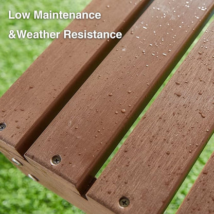 Psilvam Adirondack Ottoman, Adirondack Footstool for Adirondack Chair Weather Resistant Foot Rest for Outdoor Porch, Yard, Garden（Brown）