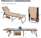 Yaheetech 22.4" Tanning Chair with Face Hole, Adjustable 5-Position Folding Chaise Lounge Chairs - Photo 3