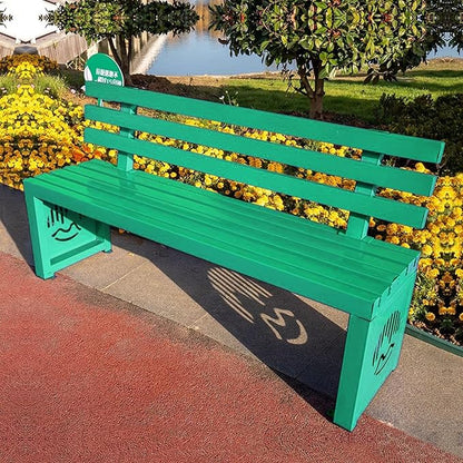 Outdoor Metal Garden Bench, Outdoor Benches Weatherproof with Backrest, Patio Bench for Outside Park, Picnic, Yard, Front Porch, Backyard(Green,120cm/47in)